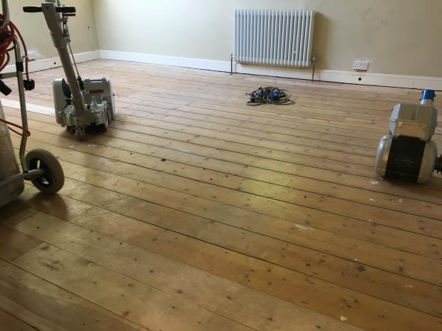 Victorian Pine Floorboards Restoration - Holly Terrace York Before