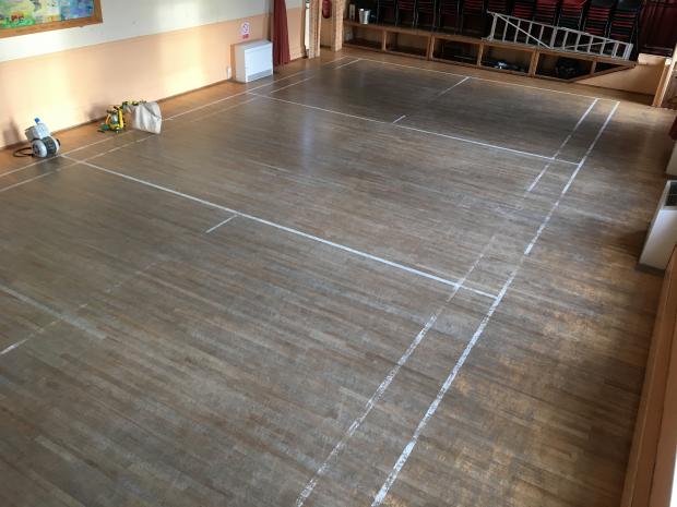 Badminton Court Restoration  Kirbymoorside Town Hall Before