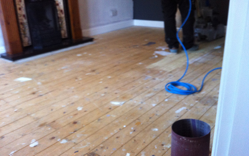 Floor sanding before