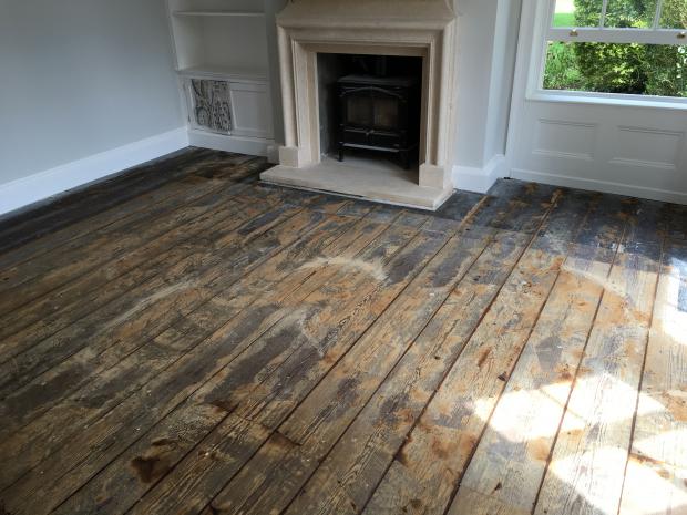 Ancient Floorboard Restoration - Riplingham Before