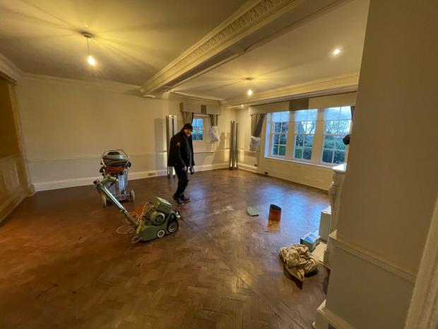 Pitch Pine Parquet - Hutton Buscel North Yorkshire Before