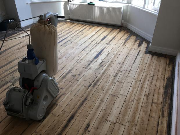 Pine Floorboard Restoration - Fulford York Before